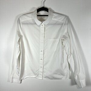 COS‎ Women's Classic Collared White Button Long Sleeve Shirt Size 8 Minimalist